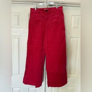 LOFT Curvy Palmer Wide Leg Pants in Pink Corduroy